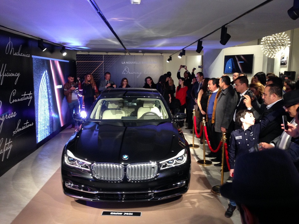 Cérémonie officielle du lancement de la nouvelle BMW Série 7 à la galerie Musk & Amber aux Berges du Lac à Tunis.