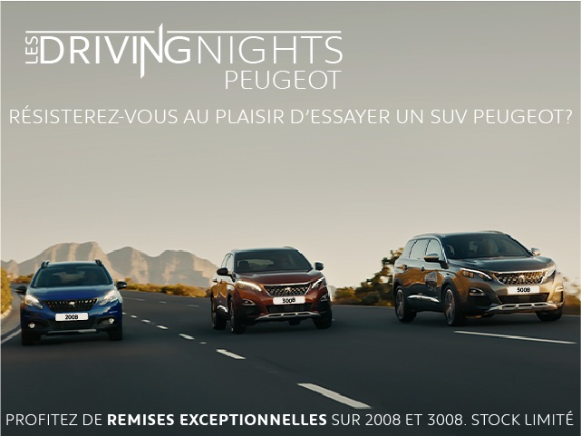 SUV peugeot driving nights